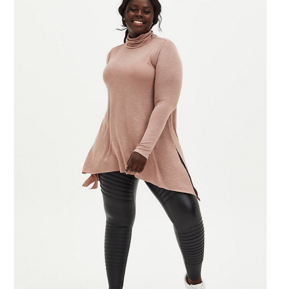 Torrid PLATINUM LEGGING – FAUX LEATHER MOTO BLACK